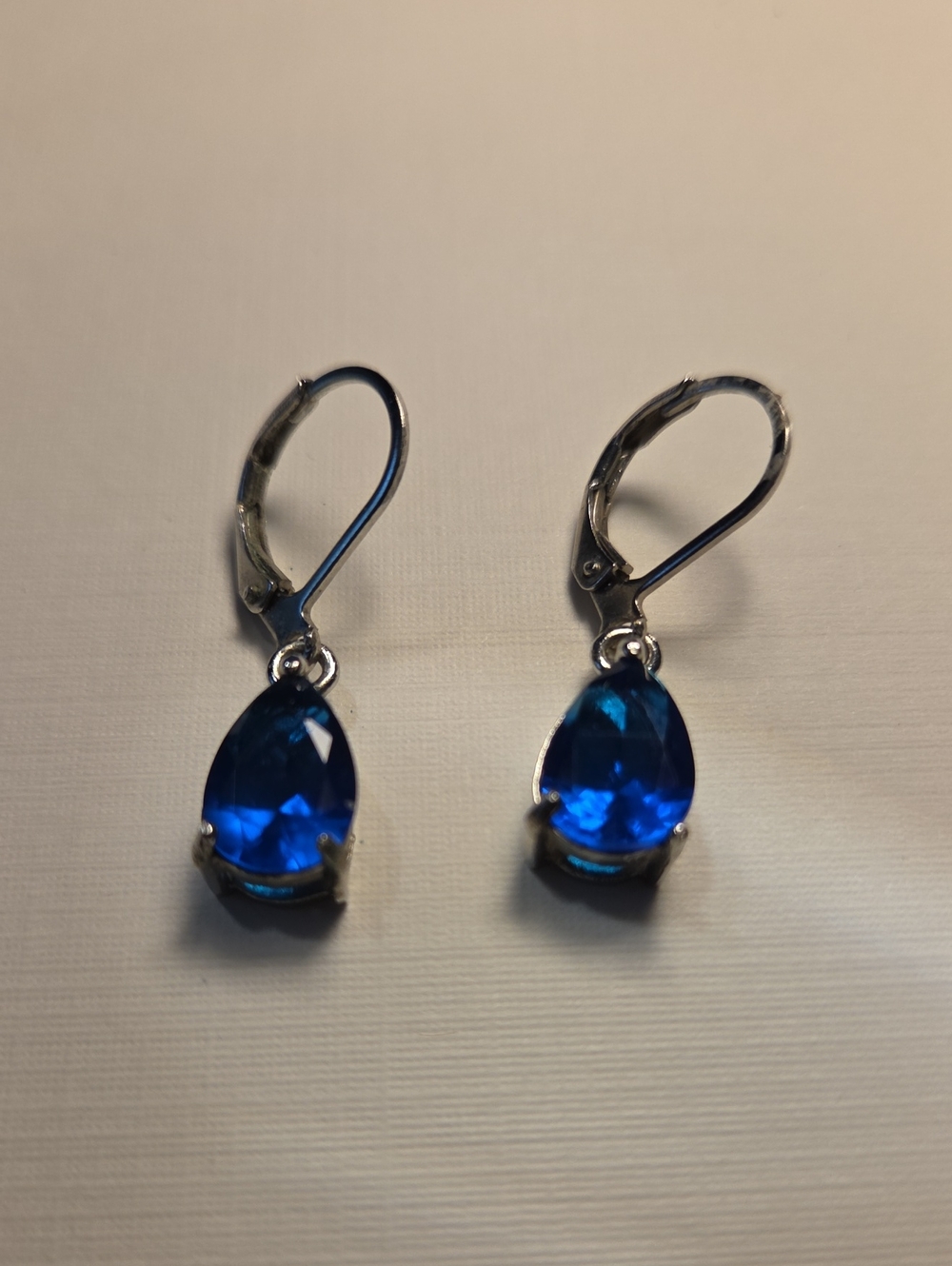 Classic Teardrop Blue Crystal Dangle Earrings - Women Jewelry